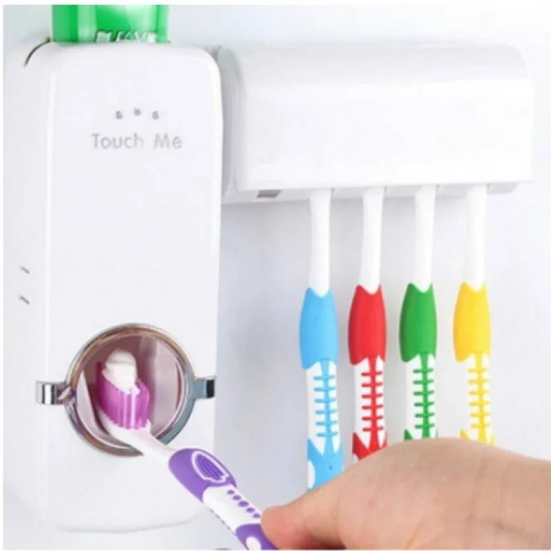 Dispenser Aplicador Automatico de Pasta Creme Dental + Suporte para 5 escovas